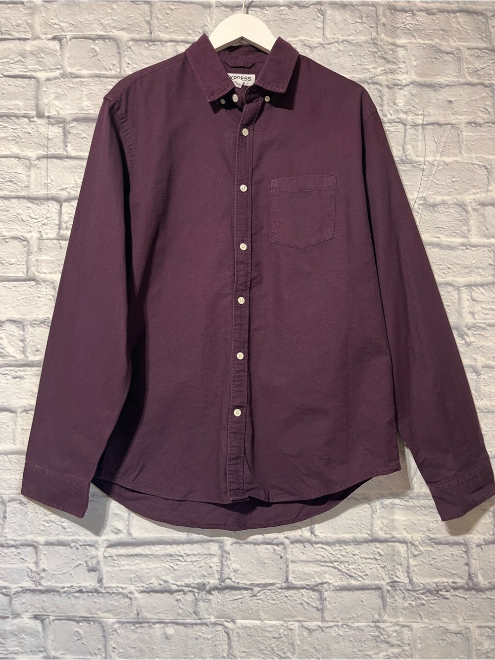 Express Men's Button-Down Shirt in Plum